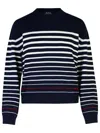 Apc Striped Merinos Wool Billie Crew-neck Sweater In Navy