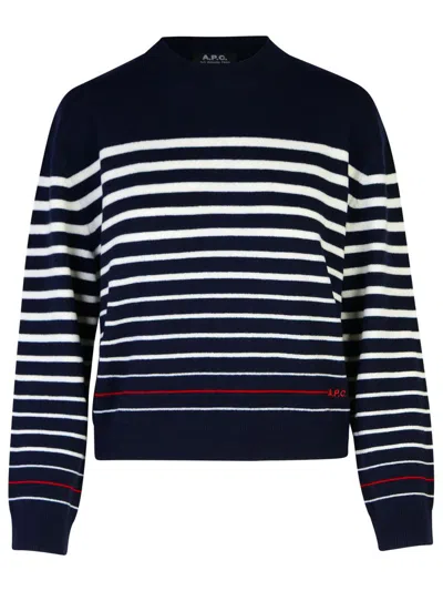 Apc Billie Navy Wool Sweater In Blue