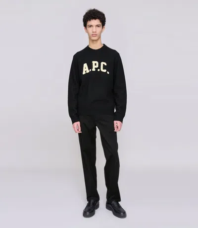 Apc Logo-detail Crew-neck Sweater In Black