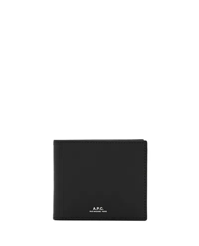 APC BLACK ALY WALLET WITH EMBOSSED LOGO