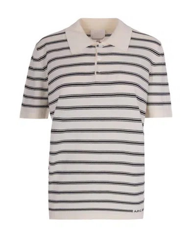 A.p.c. Striped Polo Shirt In Multi