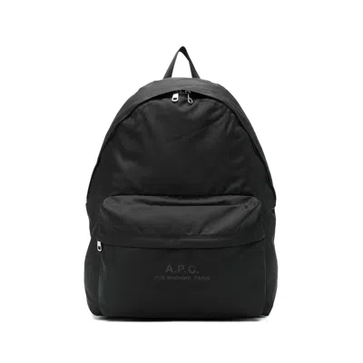 APC A.P.C. BLACK BACKPACKS MEN