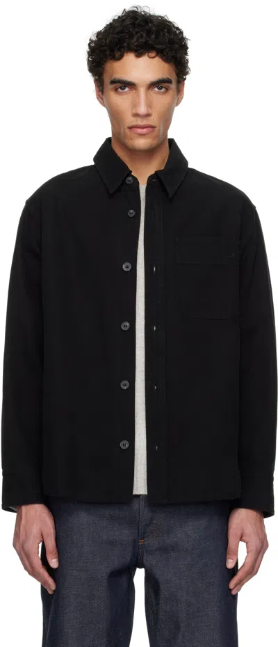 Apc Black Basile Brodée Poitrine Overshirt In Lzz Black