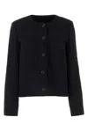 Apc Cropped Textured Jacket With Boxy Silhouette In Noir
