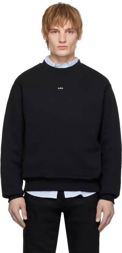 Apc Black Boxy Micro Logo Sweatshirt In Tzc Noir/blanc
