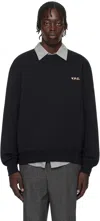 Apc Black Boxy Petit 'vpc' Sweatshirt In Tzf Black/beige