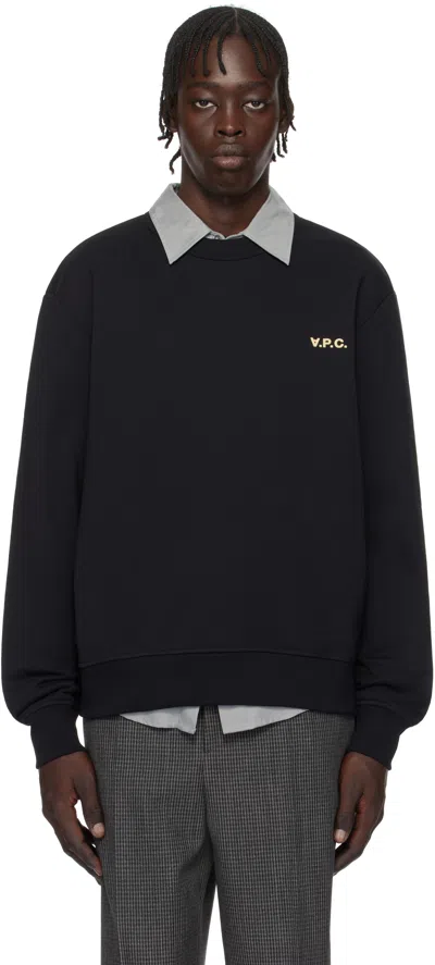 Apc Black Boxy Petit 'vpc' Sweatshirt In Tzf Black/beige