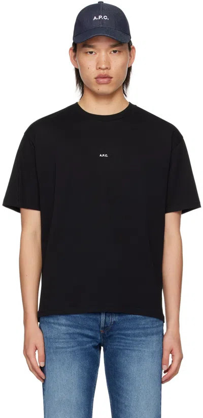 Apc A.p.c. Boxy Micro Logo Cotton Crew-neck T-shirt In Black