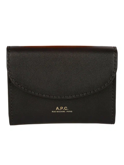 Apc Black Calf Leather Genève Business Cardholder