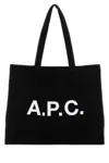 A.p.c. Black Canvas Diane Shopping Bag In Black