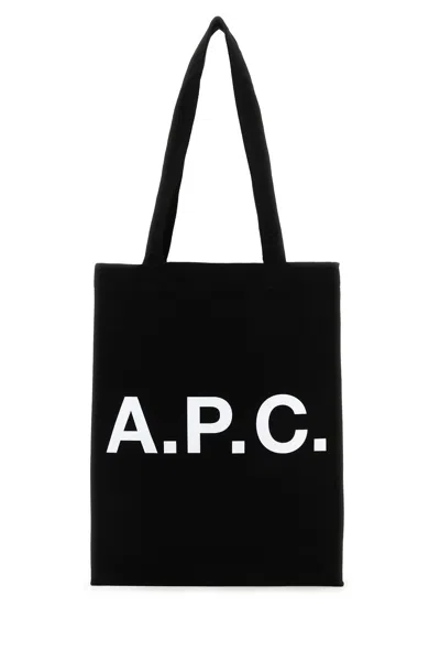 Apc A.p.c. Black Canvas Lou Shopping Bag