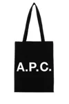 Apc A.p.c. Black Canvas Lou Shopping Bag In Black