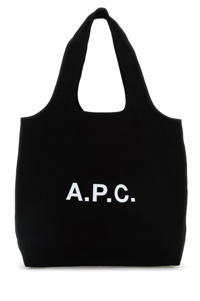 Apc A.p.c. Black Canvas Ninon Shopping Bag