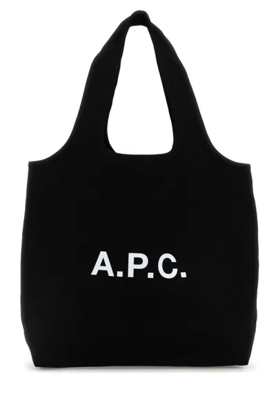 Apc A.p.c. Black Canvas Ninon Shopping Bag