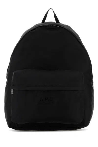 Apc A.p.c. Black Canvas Sac A Dos Backpack