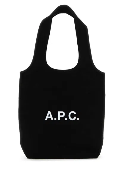 Apc Black Canvas Small Ninon Shopping Bag