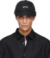A.p.c. Casquette Charlie Logo-embroidered Canvas Cap In Black