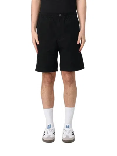 Apc Black Cotton Shorts With Elastic Waistband