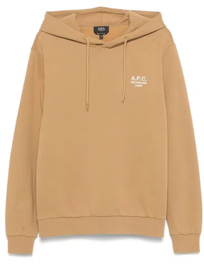Apc Black Cotton Sweatshirt In Nude