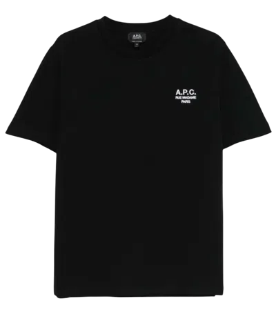 Apc Black Crew Neck Logo T-shirt