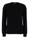 Apc A.p.c. Black Sweater With Tonal Logo Embroidery In Wool Woman In Black