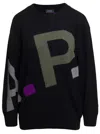 Apc A.p.c. Sweater In Virgin Wool With Logo Pattern In Black