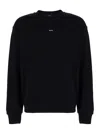 Apc A.p.c. Black Crewneck Sweatshirt With Micro Logo In Jersey In Black