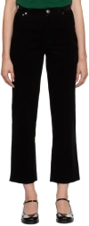 Apc Black Cropped Jeans In Lzz Black