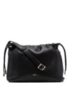 Apc Black Crossbody Bag With Logo Lettering On The Front And Drawstring Closure In Ecoleather Woman In Black