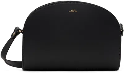 Apc A.p.c. Black Leather Mini Demi Lune Shoulder Bag