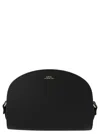 Apc A.p.c. Women Black Leather Mini Demi Lune Shoulder Bag In Black