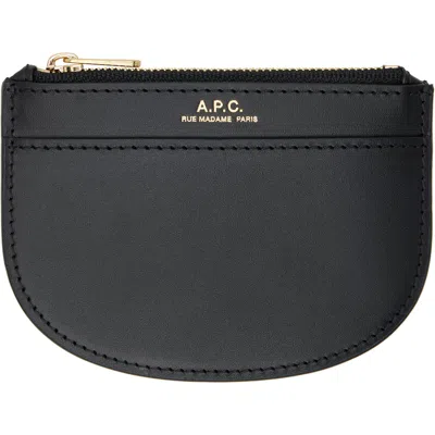 A.p.c. Black Demi-lune New Coin Card Holder In Lzz Black