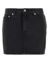 Apc Short Denim Skirt With Pockets And Loops In Black