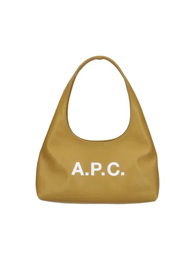 A.p.c. Black Fabric Ninon Baby Tote Bag In Yellow