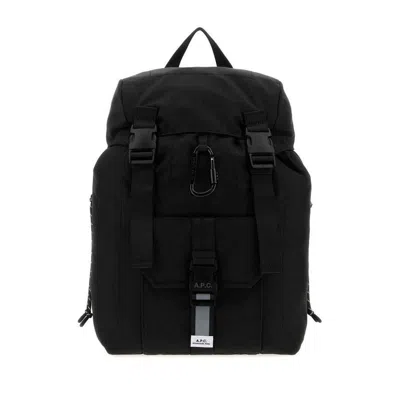 A.p.c. Black Fabric Trek 2.0 Backpack Noir Borse A Mano