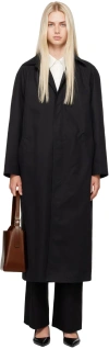 Apc Black Gaia Trench Coat In Lzz Black