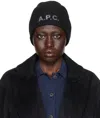 Apc Logo-embroidered Beanie In Lzz Black
