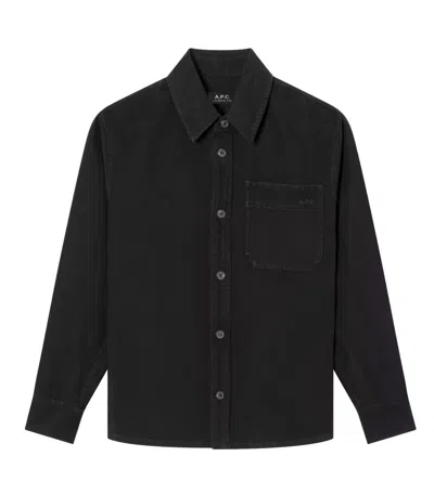 APC BLACK HEAVYWEIGHT CANVAS OVERSHIRT