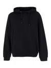 Apc Black Hoode With Tonal Logo Embroidery In Jersey Man In Black