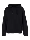 Apc Black Hoode With Tonal Logo Embroidery In Jersey Man In Black