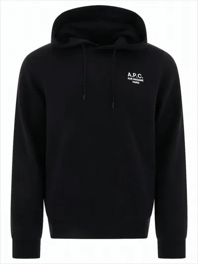 A.p.c. A. P.c. Logo-print Drawstring Hoodie In Blue