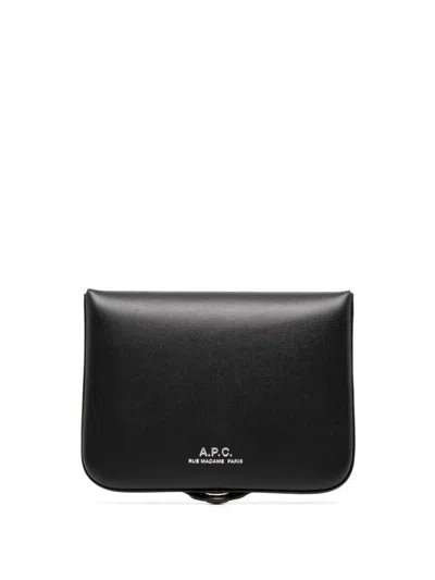 Apc Snap-fastening Leather Wallet In Brown