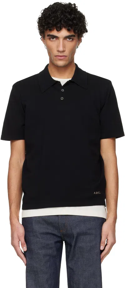 Apc Black Knit Polo