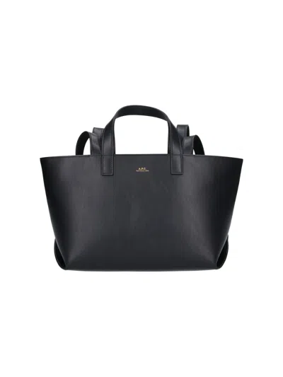 A.p.c. Black Le Drummer Leather Tote Bag