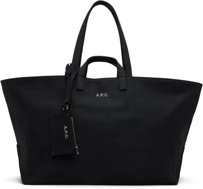 Apc Black 'le Drummer' Toile Tote