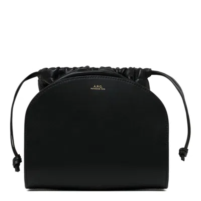 Apc A.p.c. Black Leather Bags In Animal Print