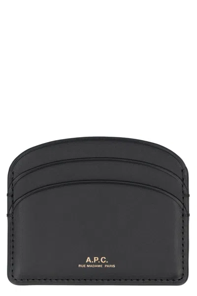 Apc A.p.c. Black Leather Card Holder