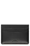 Apc A.p.c. Black Leather Card Holder