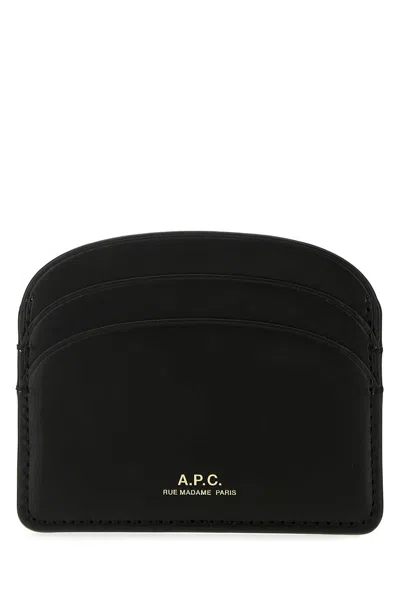 Apc Black Leather Card Holder In Lzz