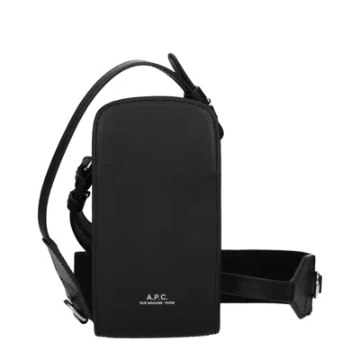 A.p.c. Black Leather Crossbody Bag